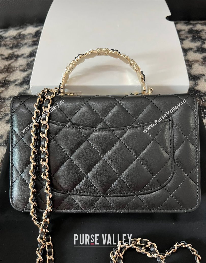 Chanel Small Flap Bag with Flower Top Handle A96033 Black 2024 (jiyuan-23112204)