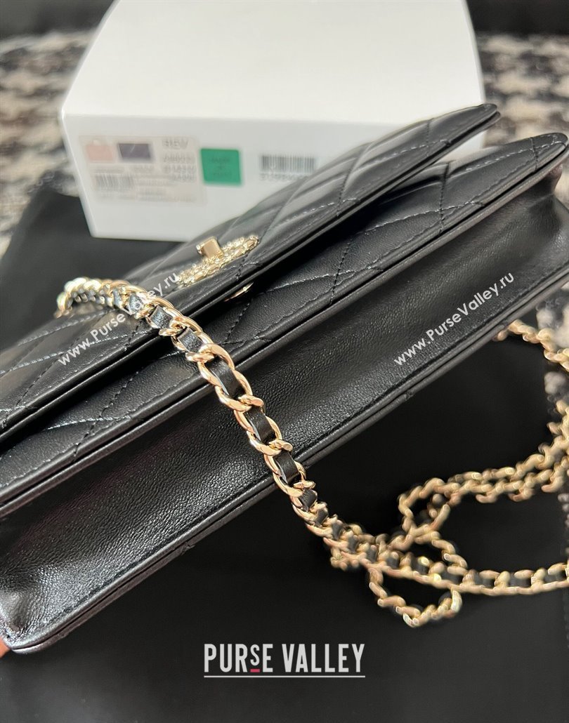 Chanel Small Flap Bag with Flower Top Handle A96033 Black 2024 (jiyuan-23112204)