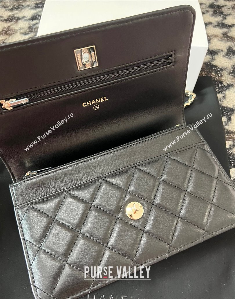 Chanel Small Flap Bag with Flower Top Handle A96033 Black 2024 (jiyuan-23112204)