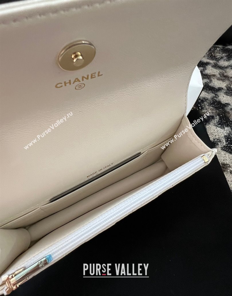 Chanel Mini Flap Bag with Flower Top Handle A96034 White 2024 (jiyuan-23112208)
