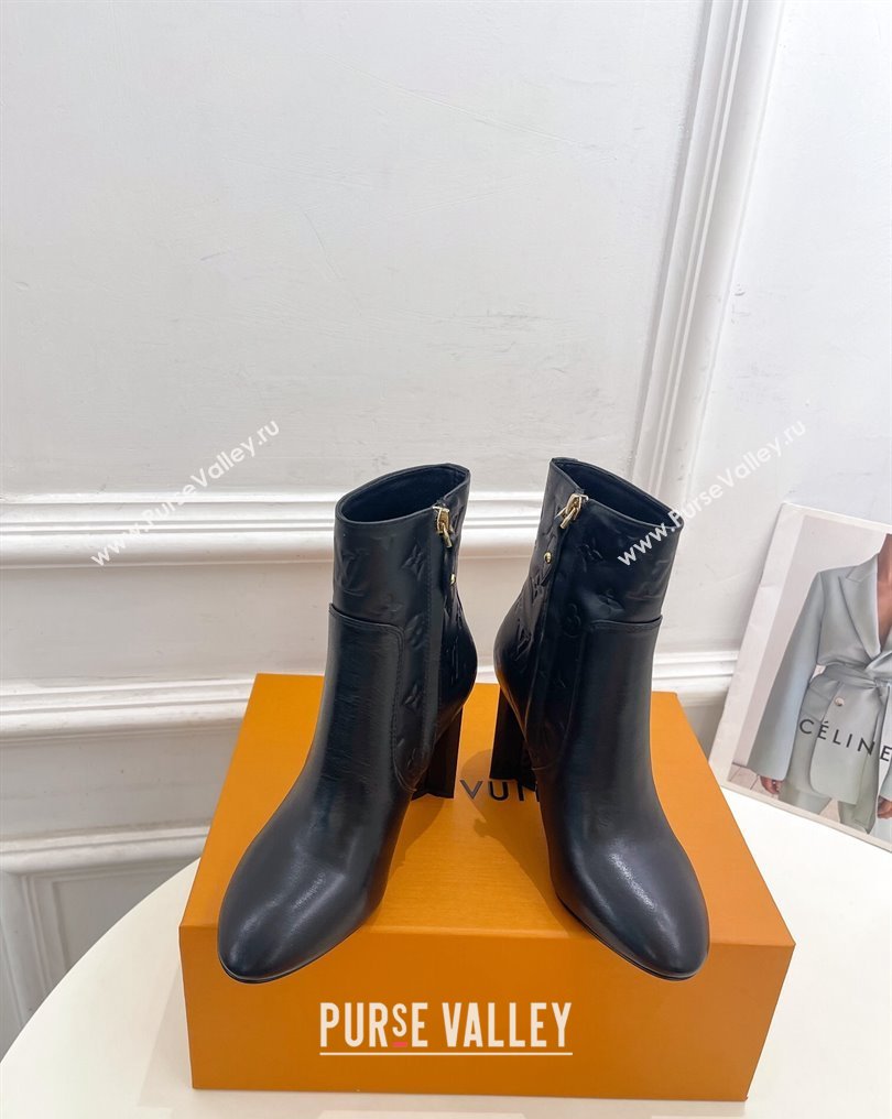 Louis Vuitton Heel 8.5cm Silhouette Ankle Boots in calf leather Black 2024 (modeng-23112412)