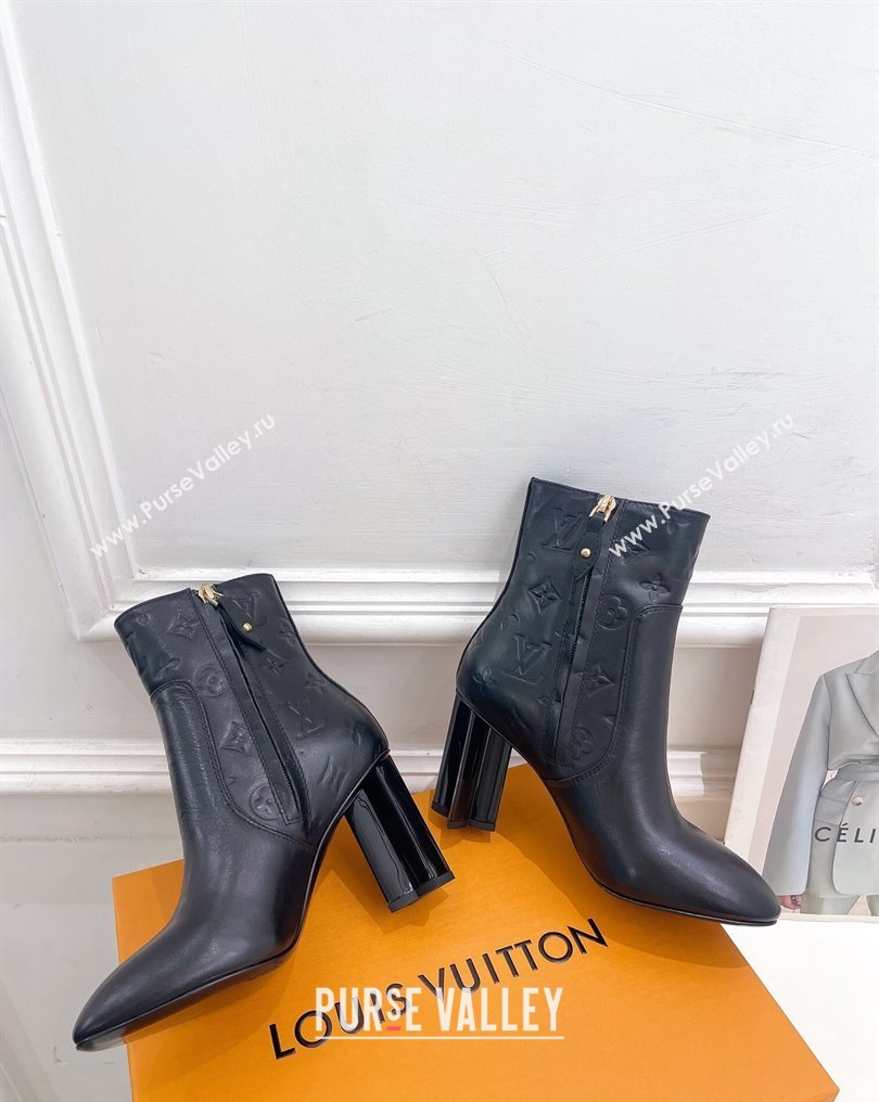 Louis Vuitton Heel 8.5cm Silhouette Ankle Boots in calf leather Black 2024 (modeng-23112412)