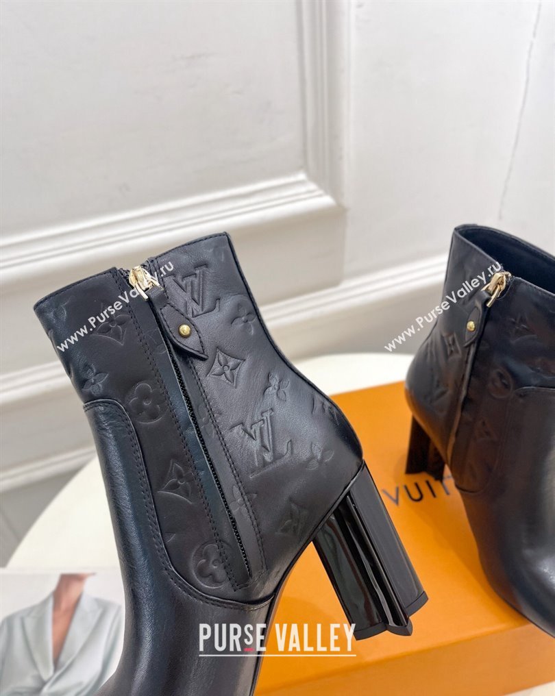 Louis Vuitton Heel 8.5cm Silhouette Ankle Boots in calf leather Black 2024 (modeng-23112412)