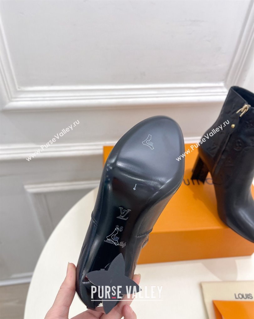 Louis Vuitton Heel 8.5cm Silhouette Ankle Boots in calf leather Black 2024 (modeng-23112412)