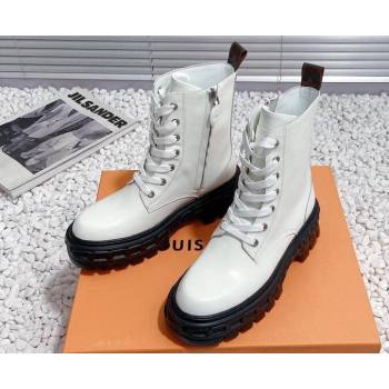 Louis Vuitton Heel 6cm LV Record Ranger Boots in Glazed calf leather White 2024 (modeng-23112416)