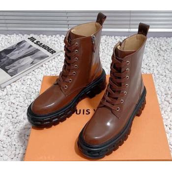 Louis Vuitton Heel 6cm LV Record Ranger Boots in Glazed calf leather Brown 2024 (modeng-23112417)