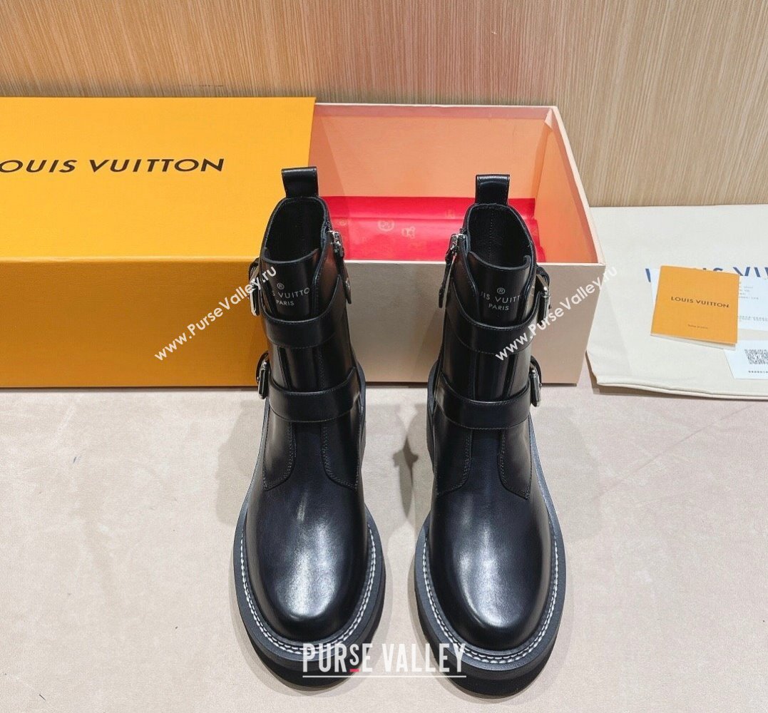 Louis Vuitton LV Beaubourg Ankle Boots calf leather Black 1ACH3E 2024 (modeng-2311235)