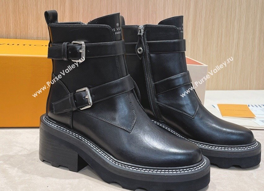 Louis Vuitton LV Beaubourg Ankle Boots calf leather Black 1ACH3E 2024 (modeng-2311235)