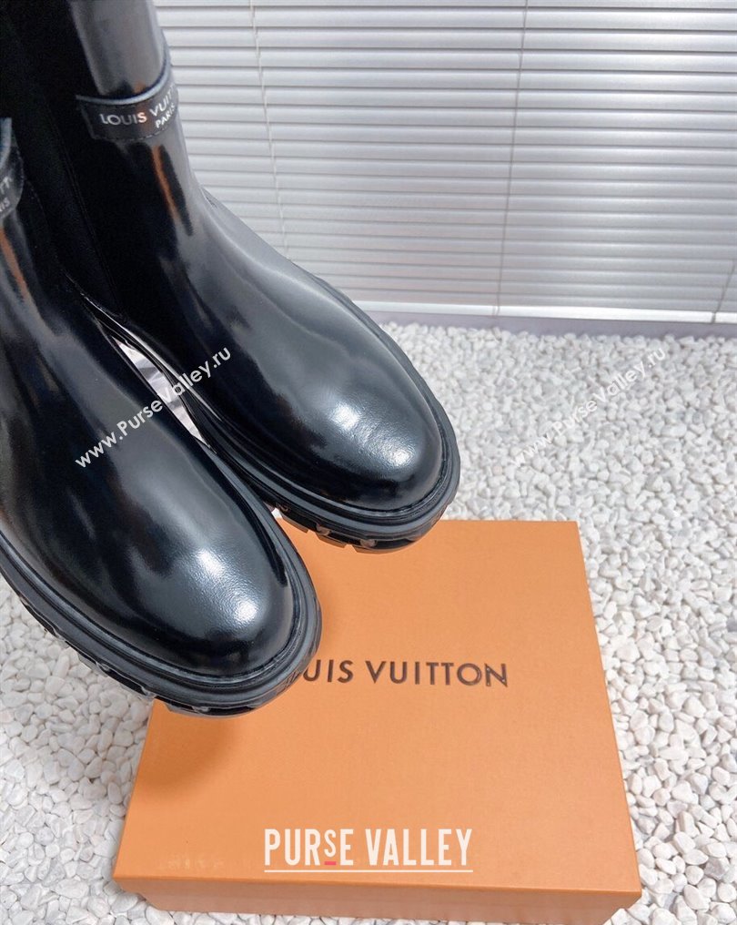 Louis Vuitton Heel 6cm LV Record Chelsea Boots in Glazed calf leather Black 2024 (modeng-23112418)