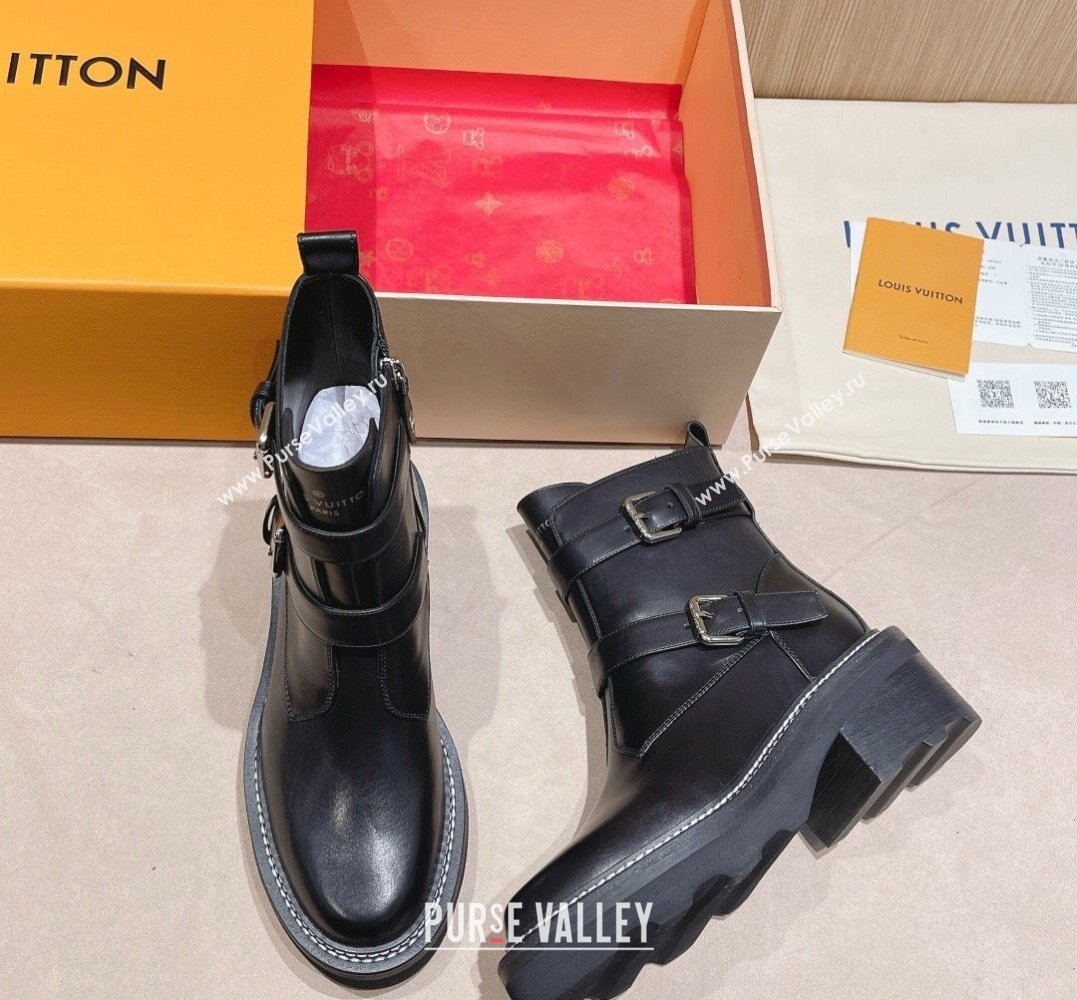 Louis Vuitton LV Beaubourg Ankle Boots calf leather Black 1ACH3E 2024 (modeng-2311235)