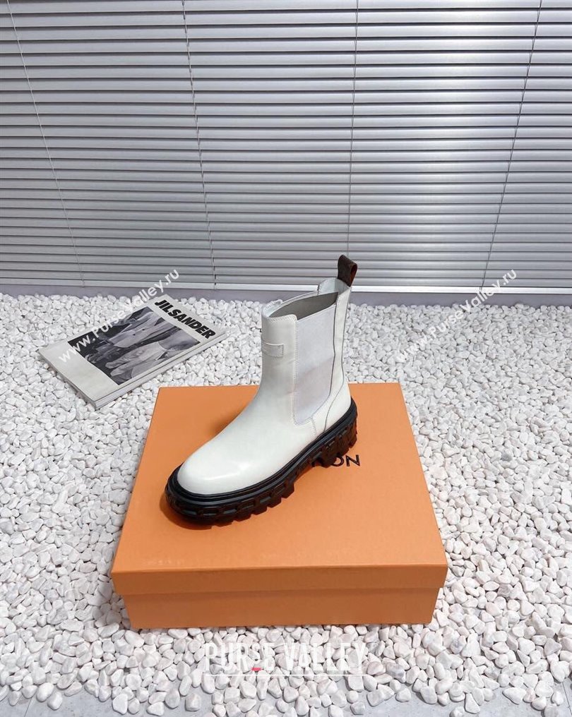 Louis Vuitton Heel 6cm LV Record Chelsea Boots in Glazed calf leather White 2024 (modeng-23112419)