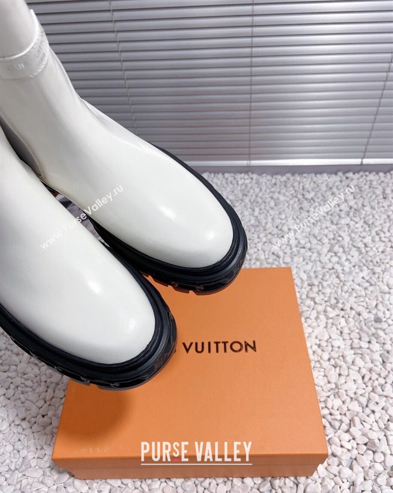 Louis Vuitton Heel 6cm LV Record Chelsea Boots in Glazed calf leather White 2024 (modeng-23112419)