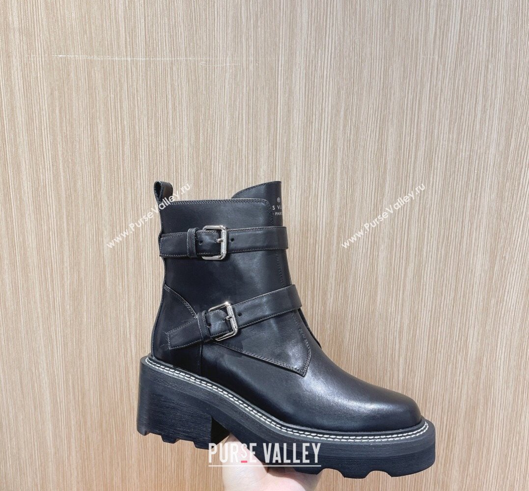 Louis Vuitton LV Beaubourg Ankle Boots calf leather Black 1ACH3E 2024 (modeng-2311235)