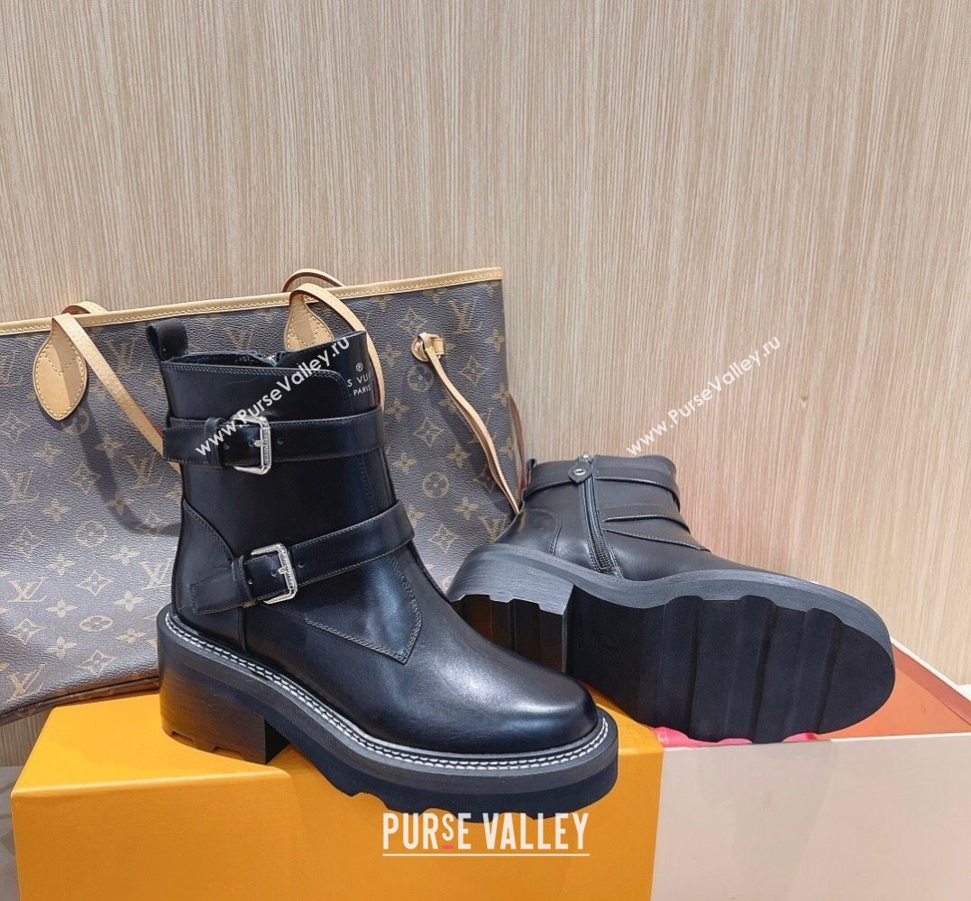 Louis Vuitton LV Beaubourg Ankle Boots calf leather Black 1ACH3E 2024 (modeng-2311235)