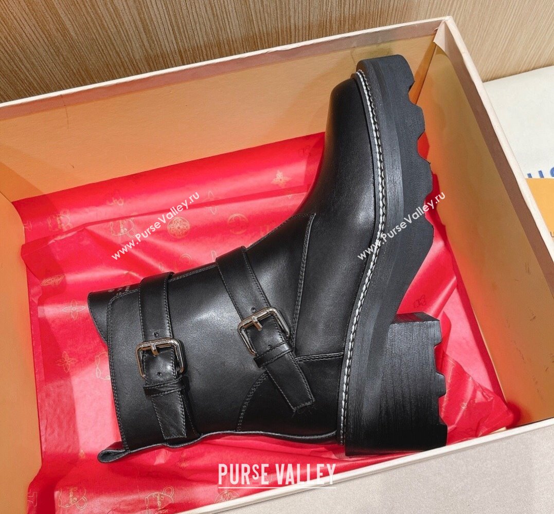 Louis Vuitton LV Beaubourg Ankle Boots calf leather Black 1ACH3E 2024 (modeng-2311235)