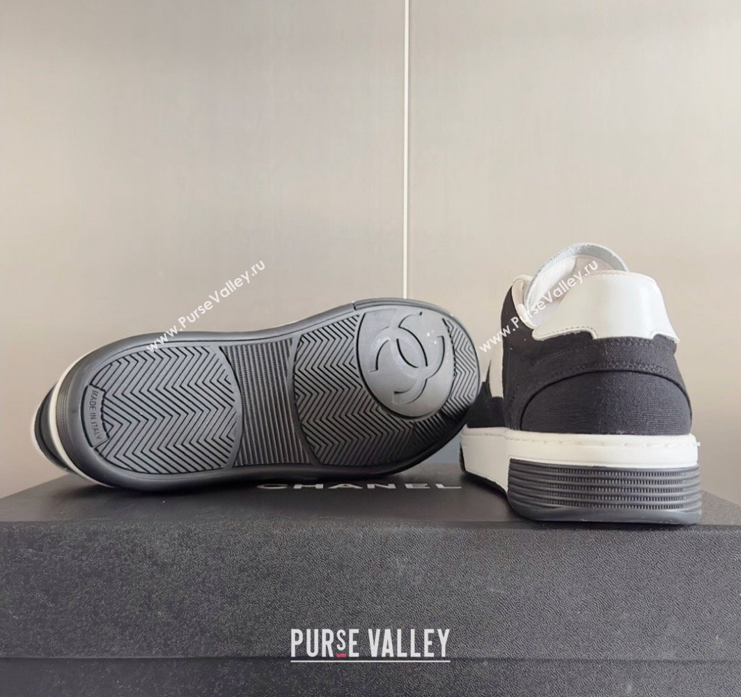 Chanel Cotton Sneakers G45352 White/Black 2024 (danni-23112303)
