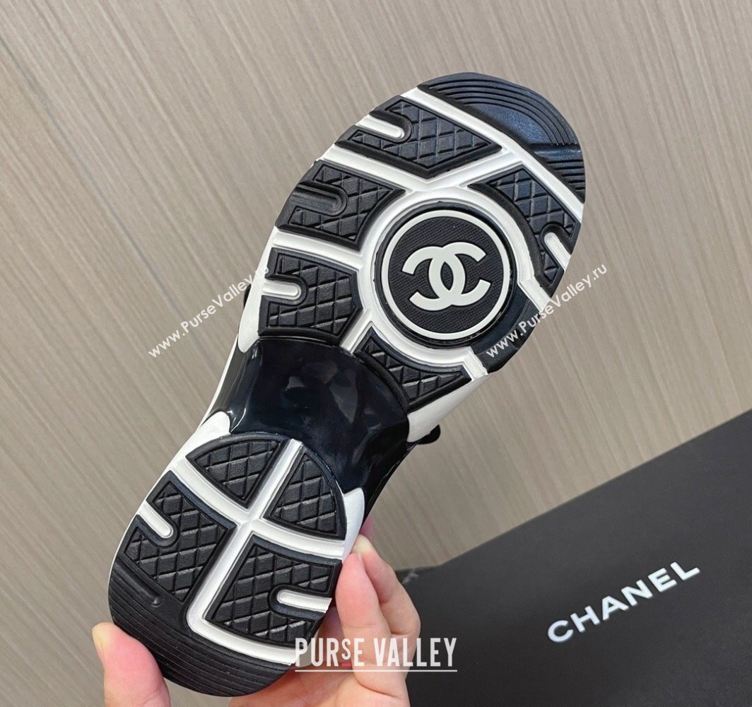 Chanel Suede Calfskin Knit Sneakers G45204 Black 2024 (modeng-23112301)