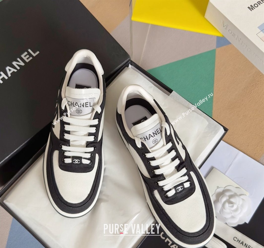 Chanel Cotton Sneakers G45352 White/Black 2024 (danni-23112303)
