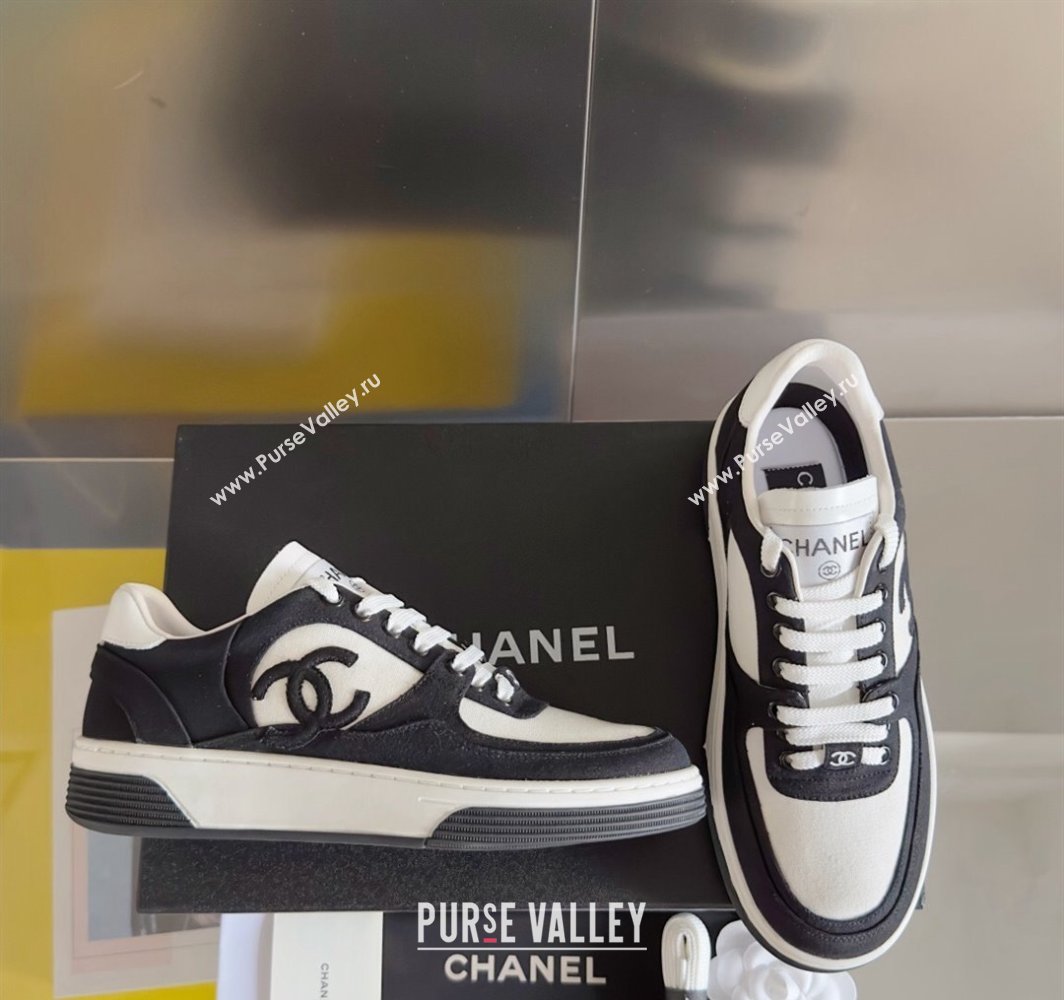 Chanel Cotton Sneakers G45352 White/Black 2024 (danni-23112303)