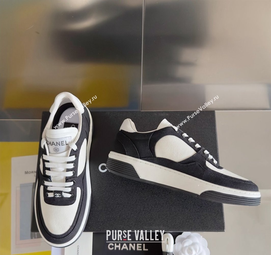 Chanel Cotton Sneakers G45352 White/Black 2024 (danni-23112303)