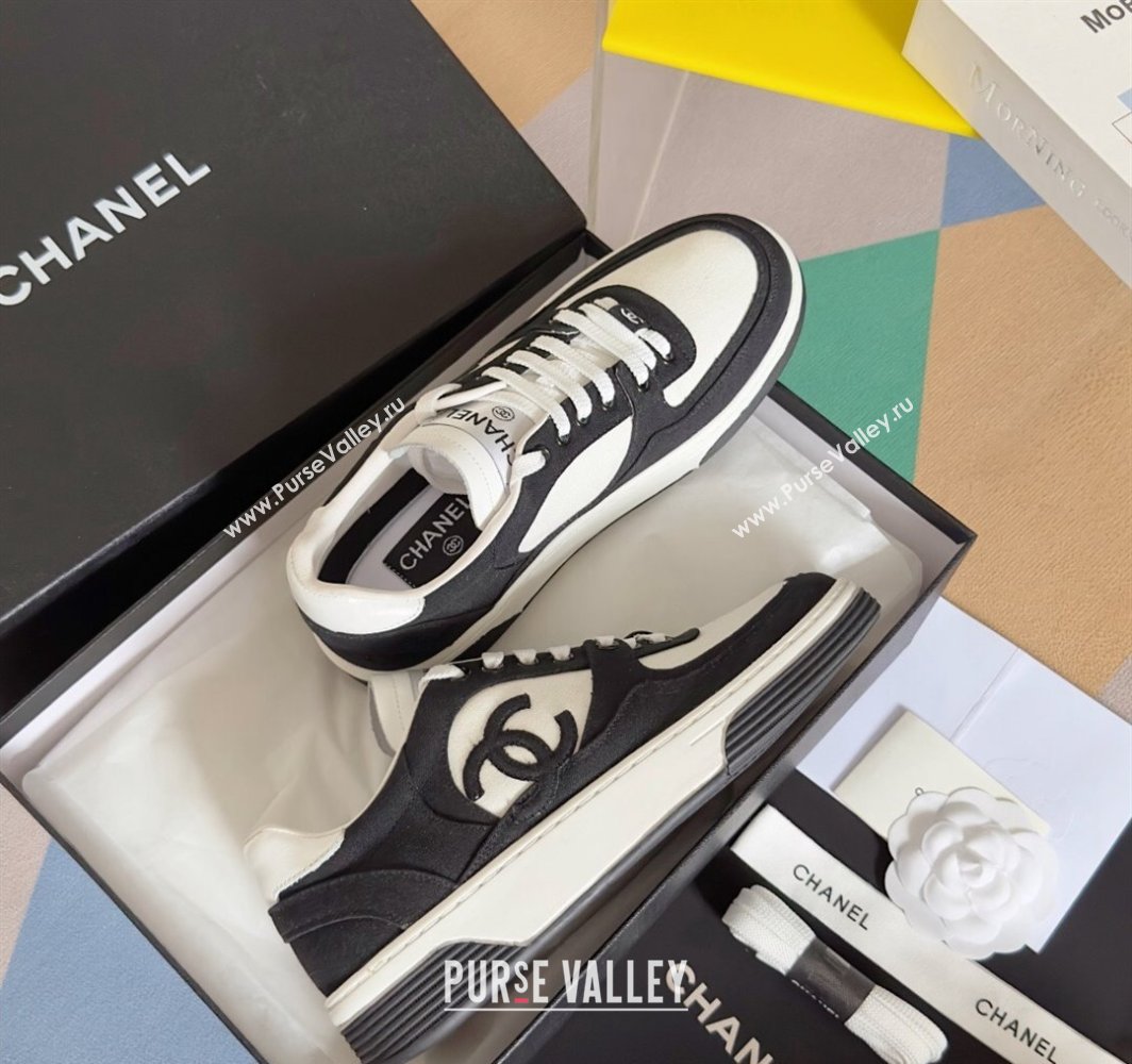 Chanel Cotton Sneakers G45352 White/Black 2024 (danni-23112303)