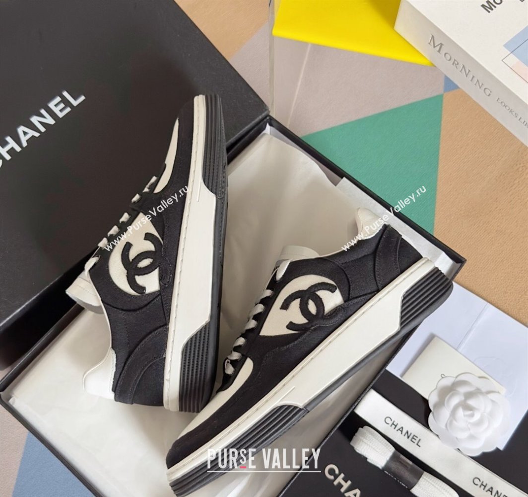Chanel Cotton Sneakers G45352 White/Black 2024 (danni-23112303)