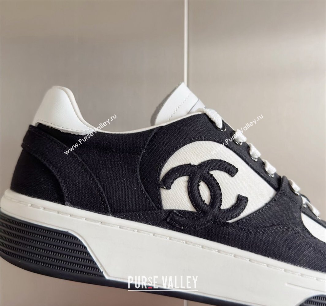 Chanel Cotton Sneakers G45352 White/Black 2024 (danni-23112303)