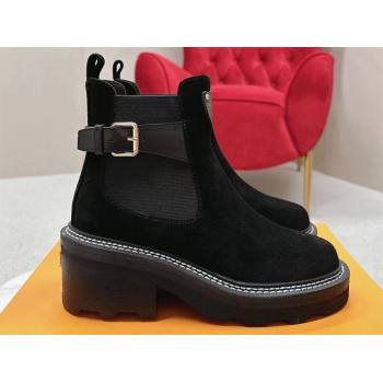 Louis Vuitton LV Beaubourg Ankle Boots Suede calf leather Black 1ACKCJ 2024 (SS-23112337)