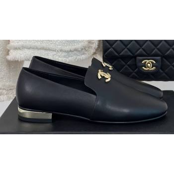 Chanel Leather Moccasins G45271 Black 2024 (modeng-23112333)