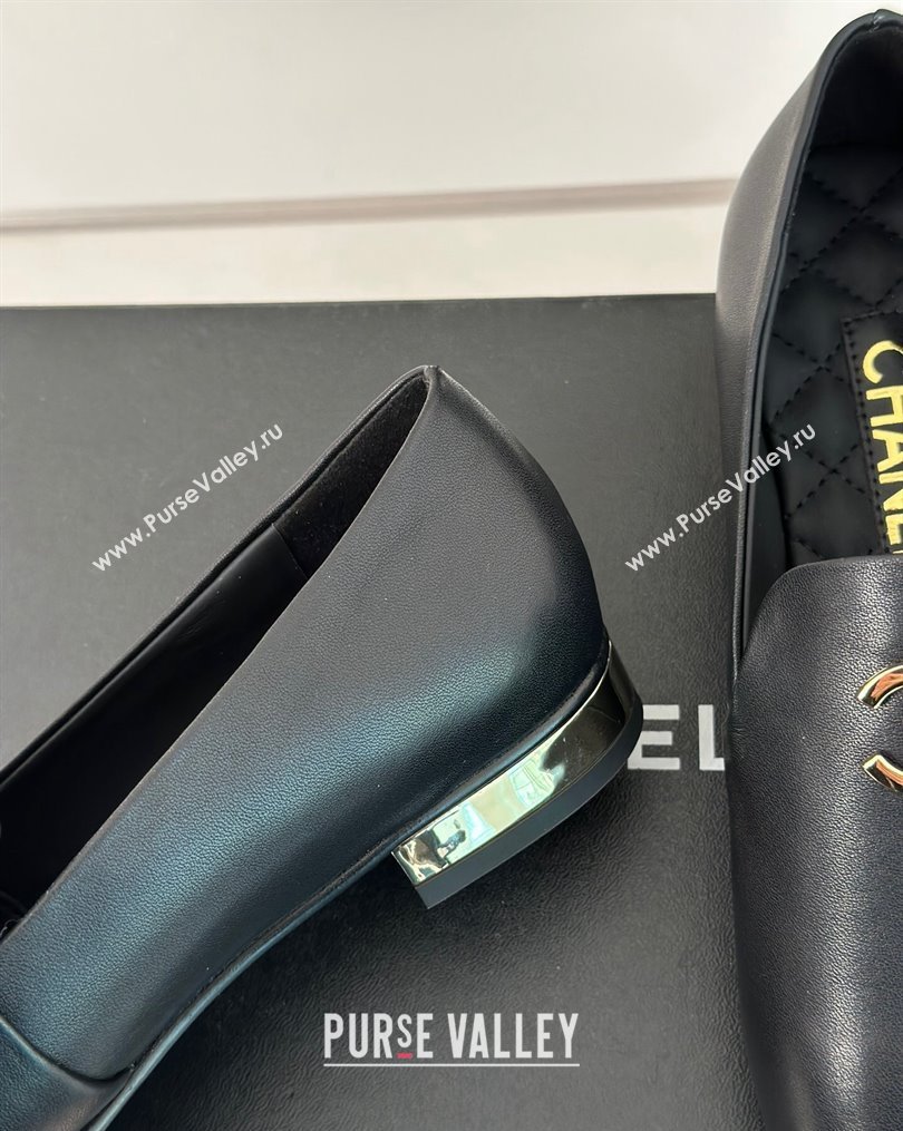 Chanel Leather Moccasins G45271 Black 2024 (modeng-23112333)