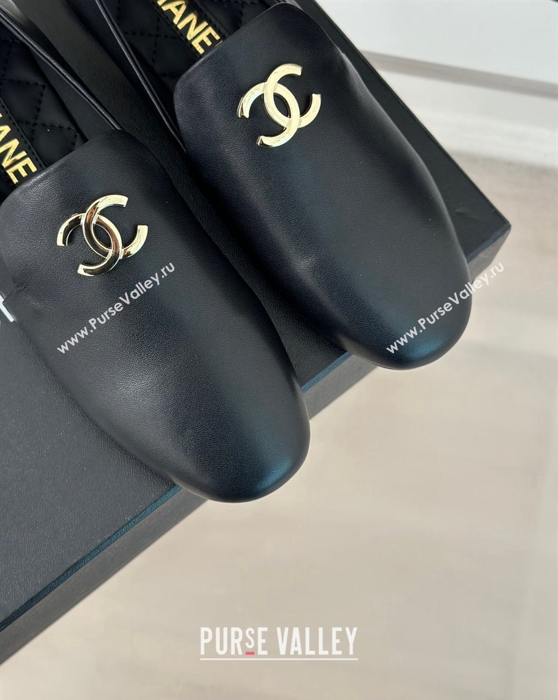 Chanel Leather Moccasins G45271 Black 2024 (modeng-23112333)