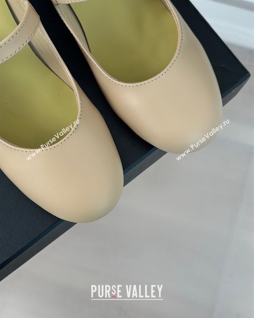 Chanel Strass Heel 4.5cm Mary Janes G45473 Beige 2024 (clf-23112316)