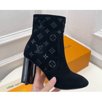 Louis Vuitton Heel 8.5cm Silhouette Ankle Boots in Suede calf leather Black 2024 (modeng-23112413)