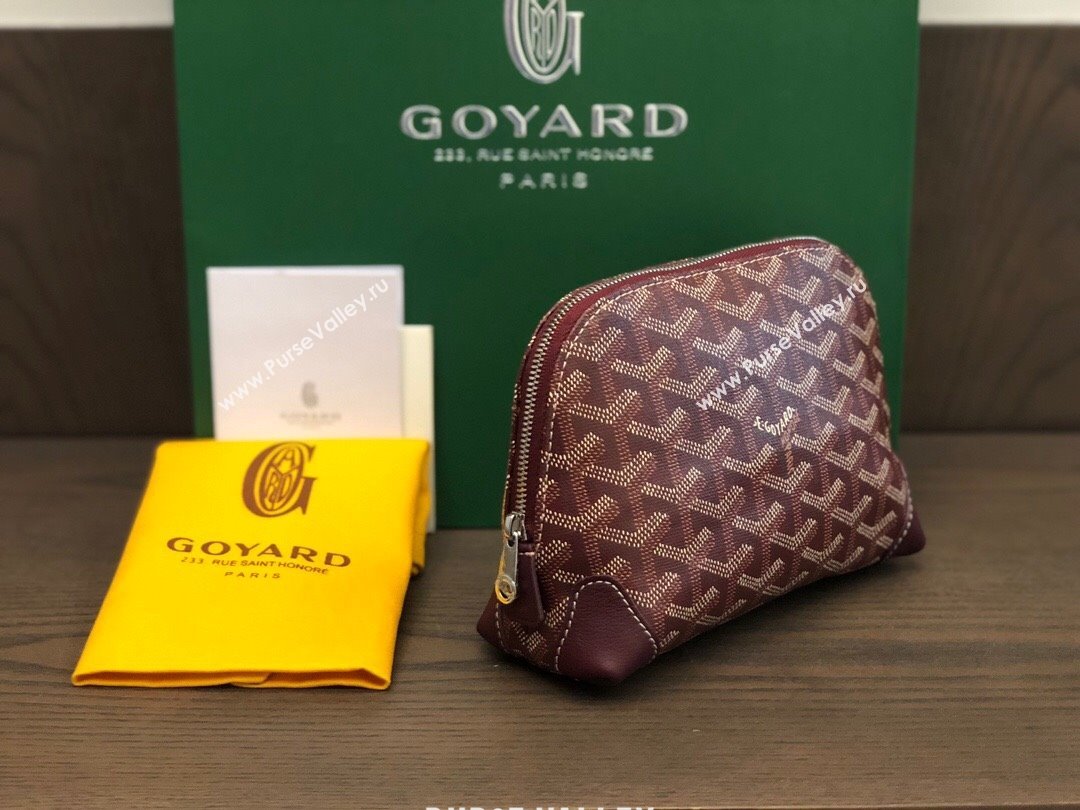 Goyard Vendôme Cosmetic Pouch bag Burgundy (laimeng-23120125)