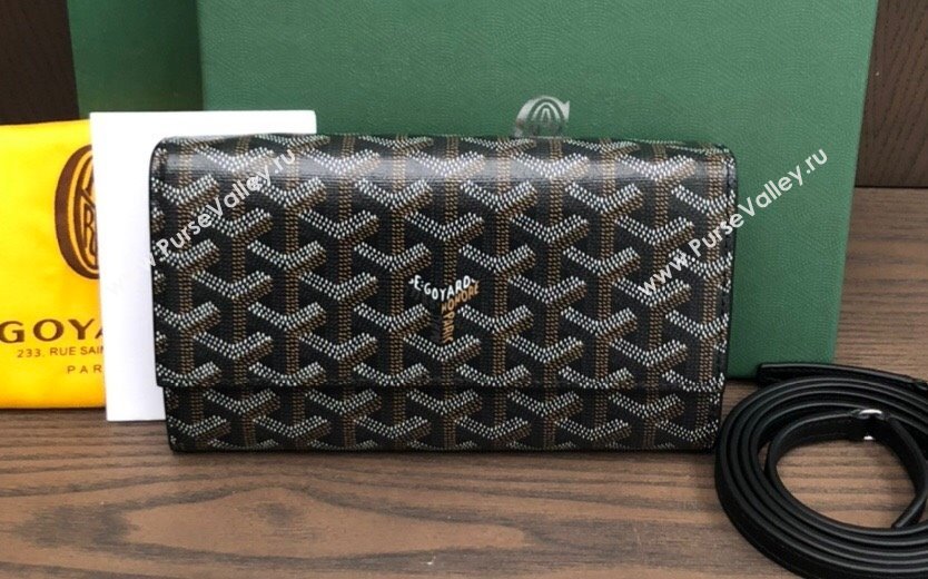 Goyard Varenne Continental Wallet with Strap Bag Black (laimeng-23120101)
