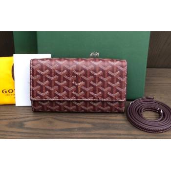 Goyard Varenne Continental Wallet with Strap Bag Burgundy (laimeng-23120105)