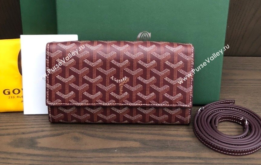 Goyard Varenne Continental Wallet with Strap Bag Burgundy (laimeng-23120105)