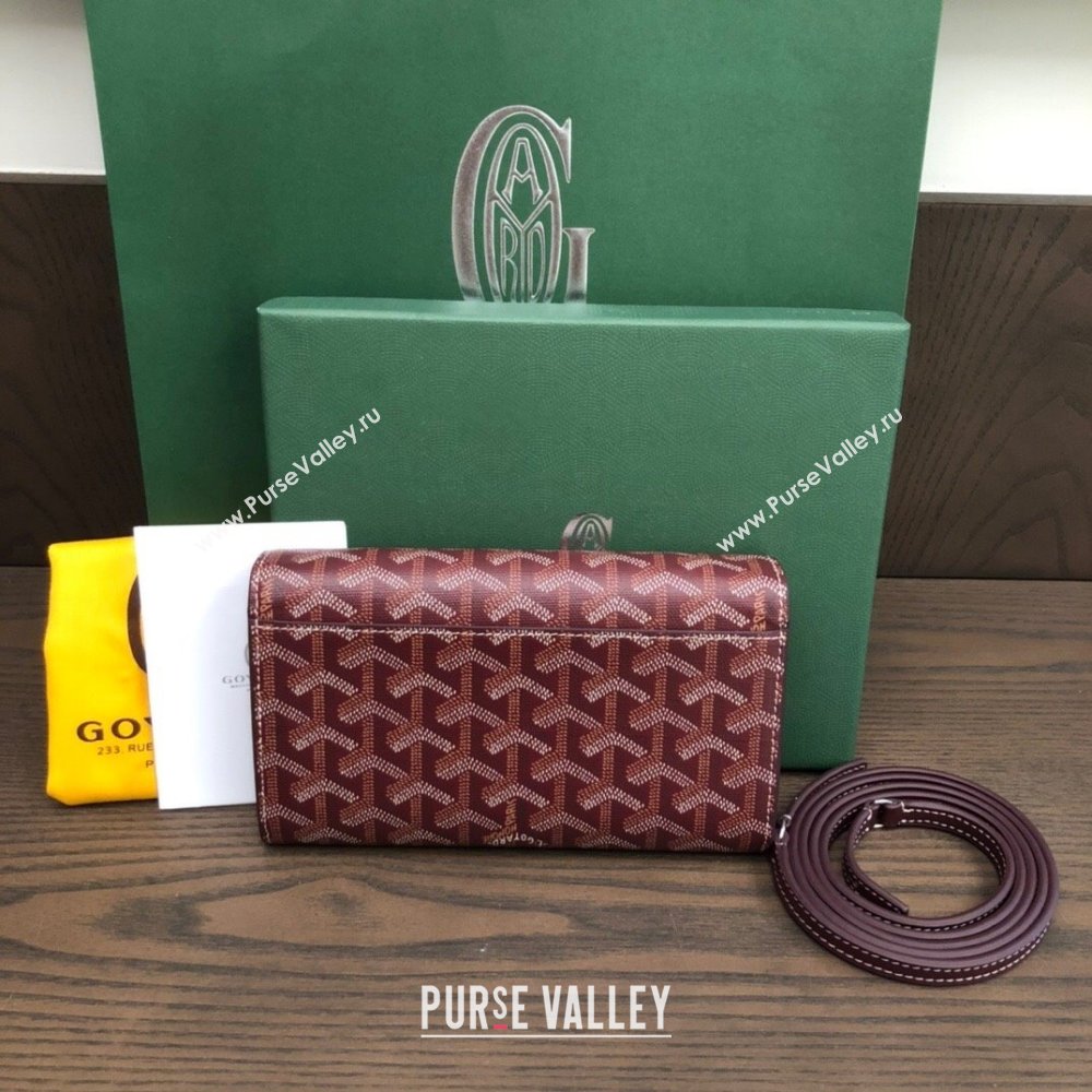 Goyard Varenne Continental Wallet with Strap Bag Burgundy (laimeng-23120105)