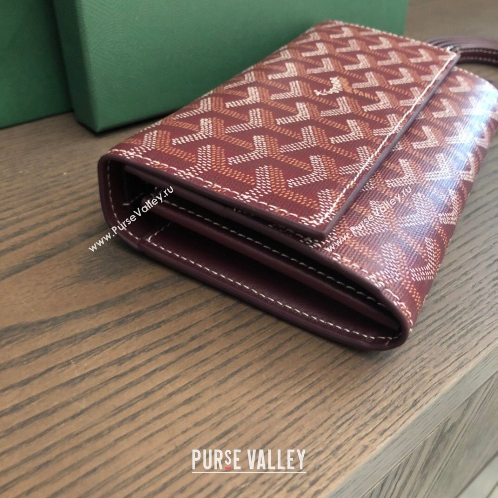 Goyard Varenne Continental Wallet with Strap Bag Burgundy (laimeng-23120105)