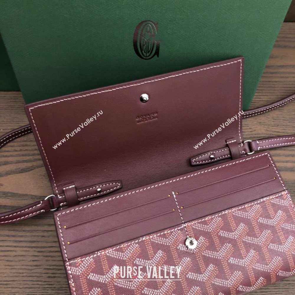 Goyard Varenne Continental Wallet with Strap Bag Burgundy (laimeng-23120105)