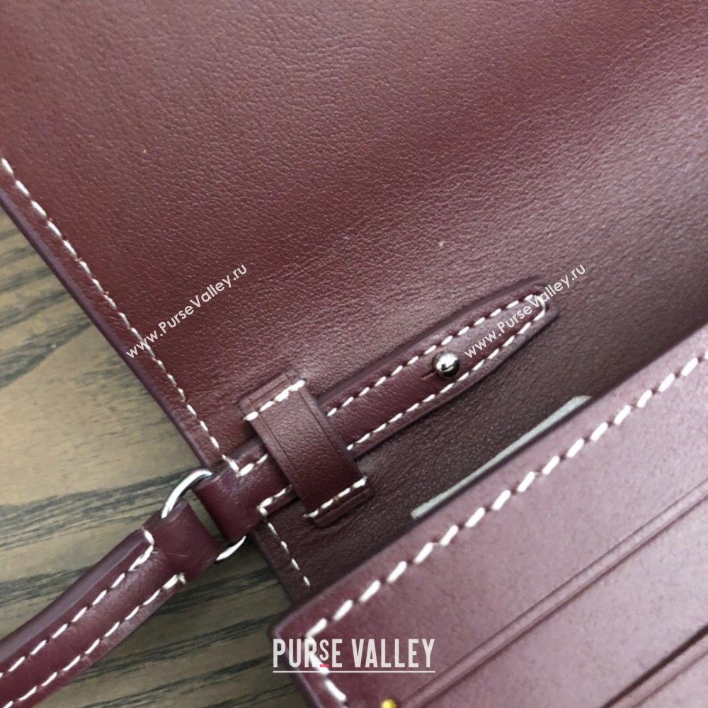 Goyard Varenne Continental Wallet with Strap Bag Burgundy (laimeng-23120105)