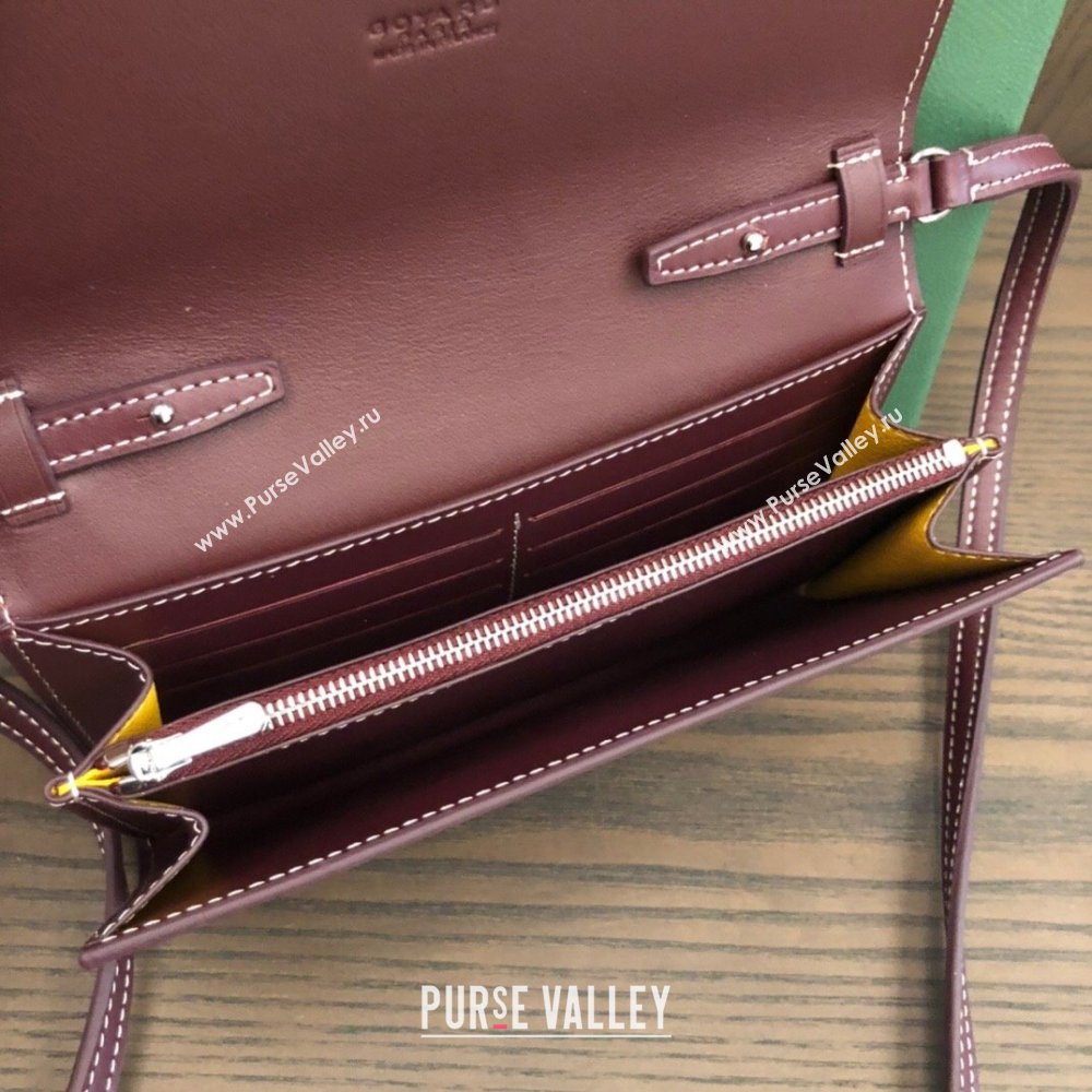 Goyard Varenne Continental Wallet with Strap Bag Burgundy (laimeng-23120105)