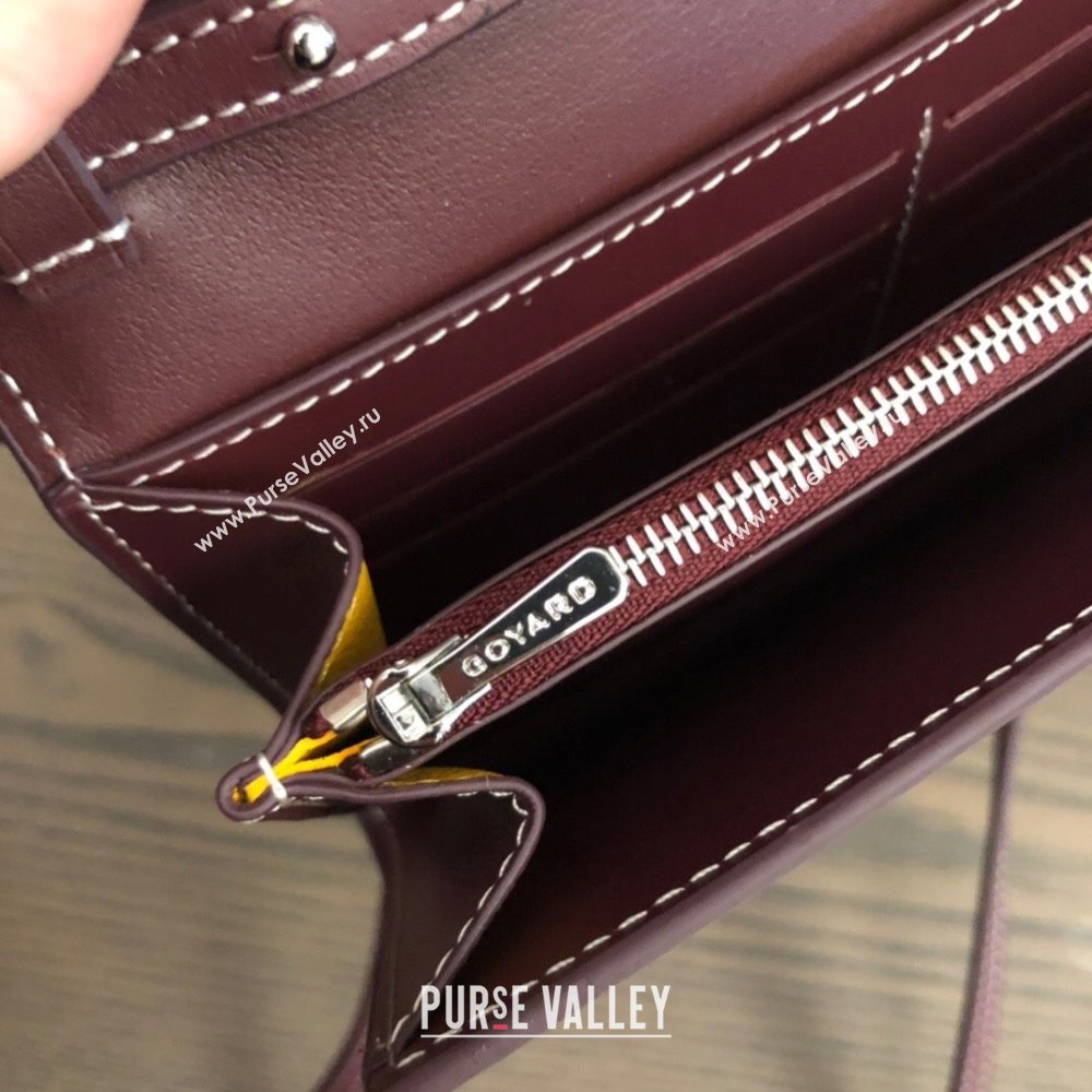 Goyard Varenne Continental Wallet with Strap Bag Burgundy (laimeng-23120105)