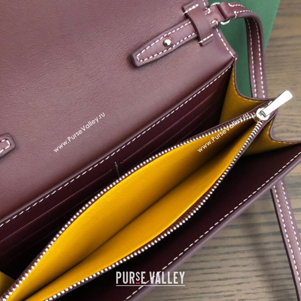 Goyard Varenne Continental Wallet with Strap Bag Burgundy (laimeng-23120105)