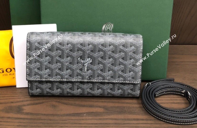 Goyard Varenne Continental Wallet with Strap Bag Gray (laimeng-23120106)