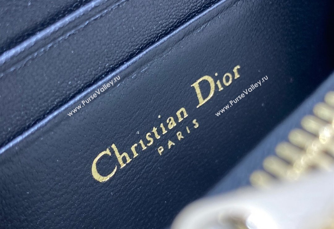 Lady Dior Voyageur Small Coin Purse in Black Patent Cannage Calfskin 2024 (XXG-23112515)