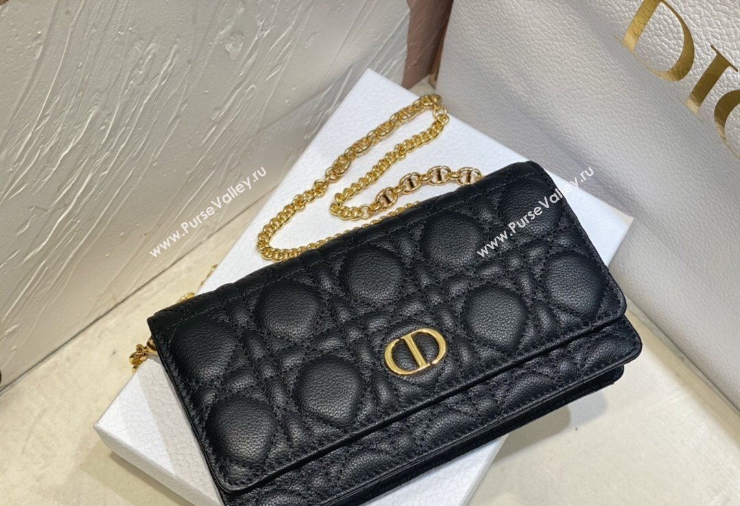 Dior Caro Pouch Bag in Black Soft Cannage Calfskin 2024 (XXG-23112506)