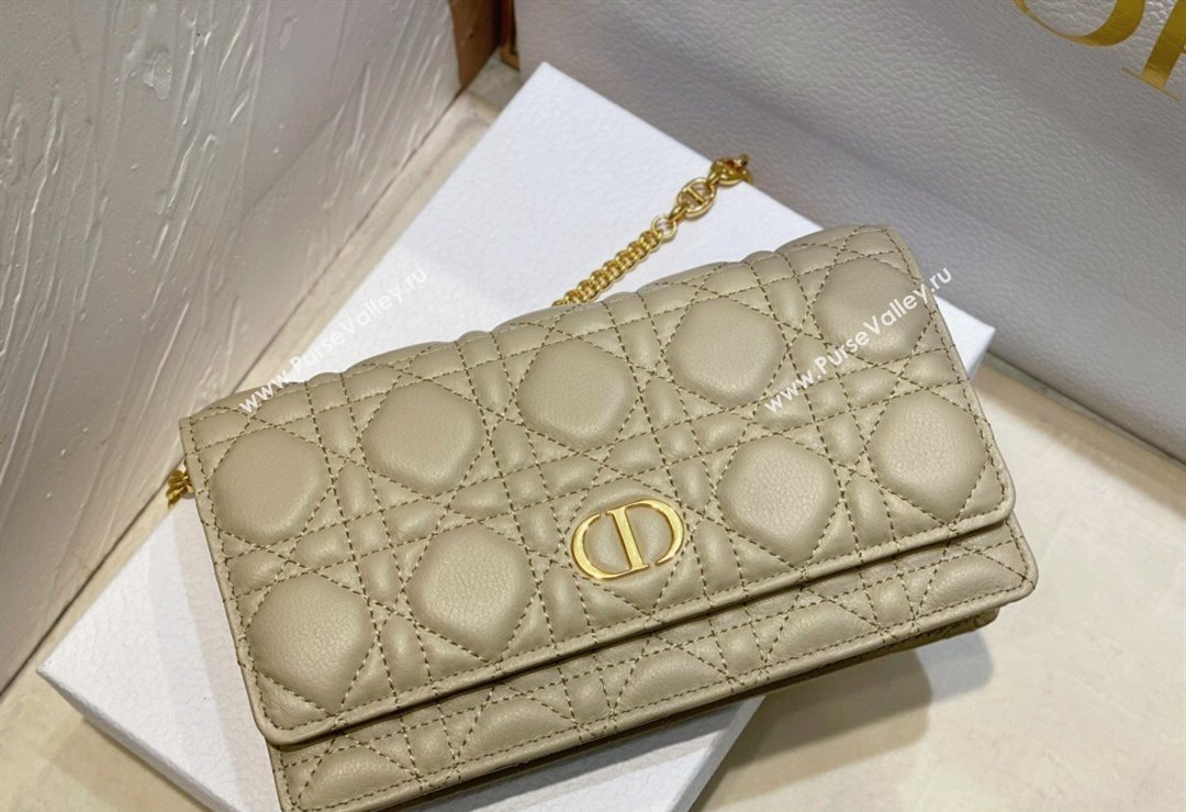 Dior Caro Pouch Bag in Beige Soft Cannage Calfskin 2024 (XXG-23112508)