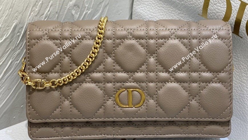 Dior Caro Pouch Bag in Nude Soft Cannage Calfskin 2024 (XXG-23112509)