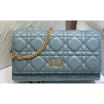 Dior Caro Pouch Bag in Cloud Blue Soft Cannage Calfskin 2024 (XXG-23112510)